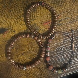 Wooden Beaded Bracelets Set